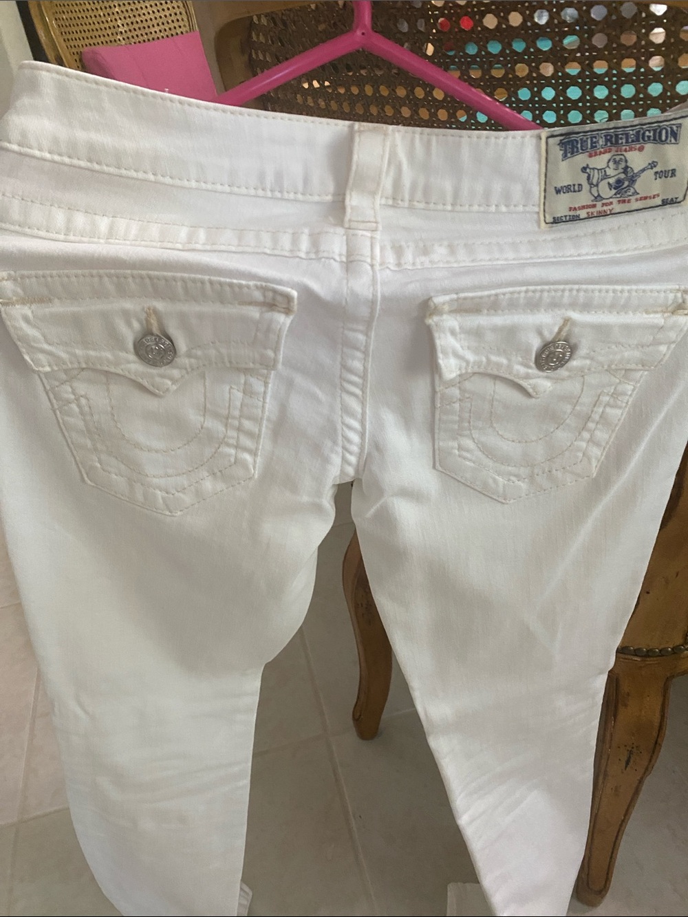 True Religion White Patch with Blue Logo white